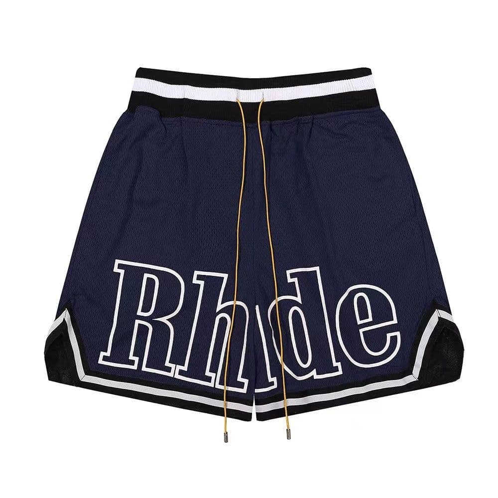 image-Men's Basketball Shorts - Navy Blue Mesh Breathable