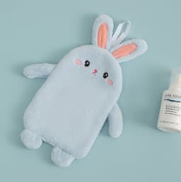 image-Cute Rabbit Hand Towel - Blue 25x35cm Coral Fleece