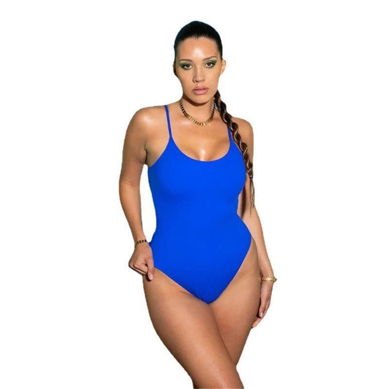 image-Women's One-Piece Swimsuit 4XL Milk Silk Solid