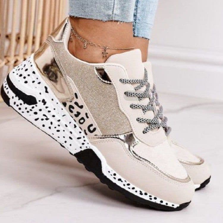image-Women Leopard Print Lace Up Thick Sole Casual Shoes 43