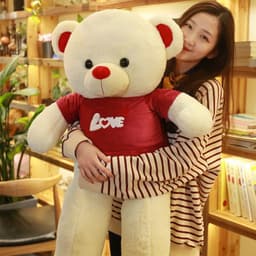 image-Oversized Plush Teddy Bear - Chocolate Ribbon 60cm