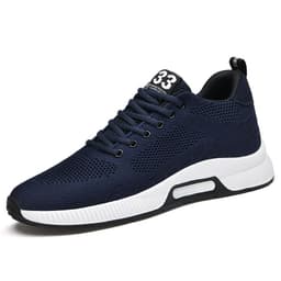 image-Cross-border flying woven sports shoes mesh shoes wear-resistant running sports casual shoes inner invisible height increase 6cm men's shoes