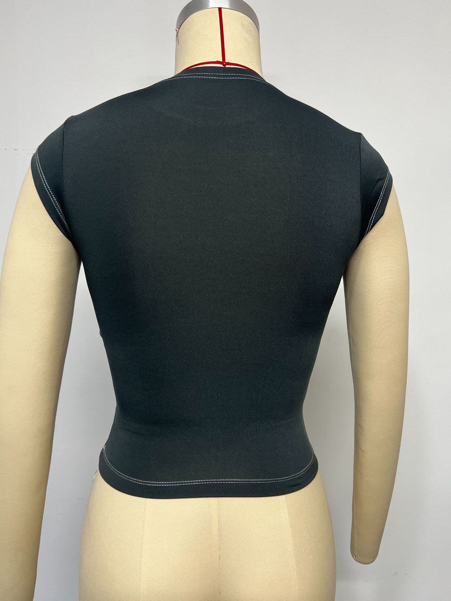 image-Tuoyi Trendy Embroidered T-Shirt - Black Slim Fit L