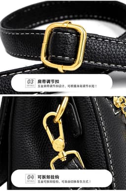 image-Genuine Leather Shoulder Bag - Brown Square