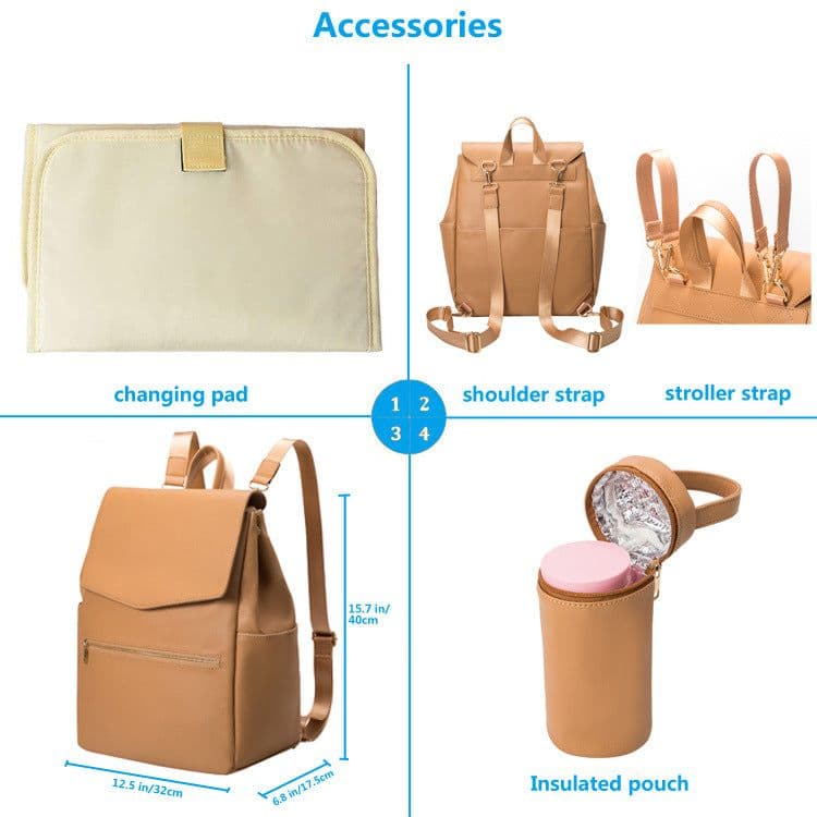 image-Factory Direct PU Mother & Baby Backpack - Waterproof & Multifunctional