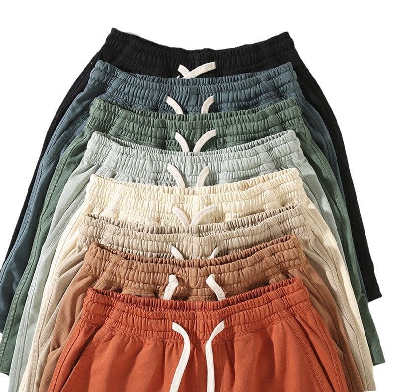 image-Heavyweight Cotton Shorts - Green 3XL Loose Casual Japanese Design