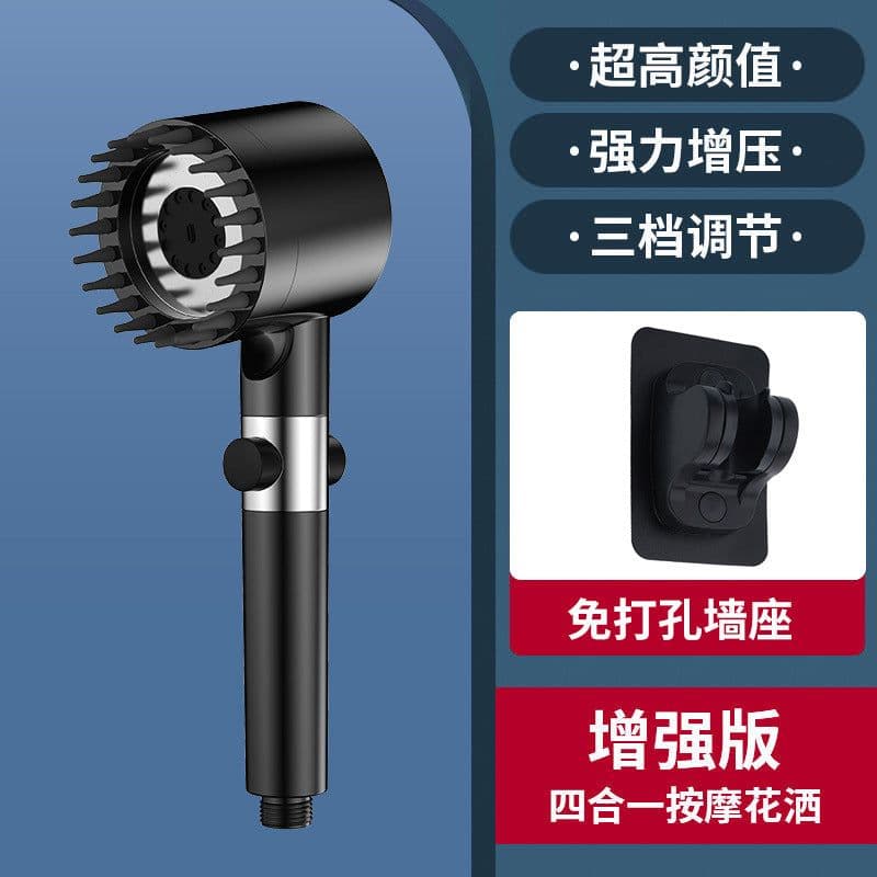 image-Kanchi Shower Head 102 - Black Spray Mist