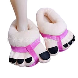 image-Poop Emoji Slippers - Brown Plush One Size