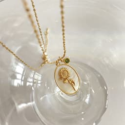 image-December Flower Necklace - Sunflower Copper Clavicle Chain 21-50cm