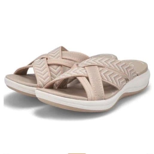 image-Women's Wedge Heel Slippers - Black PU Round Toe