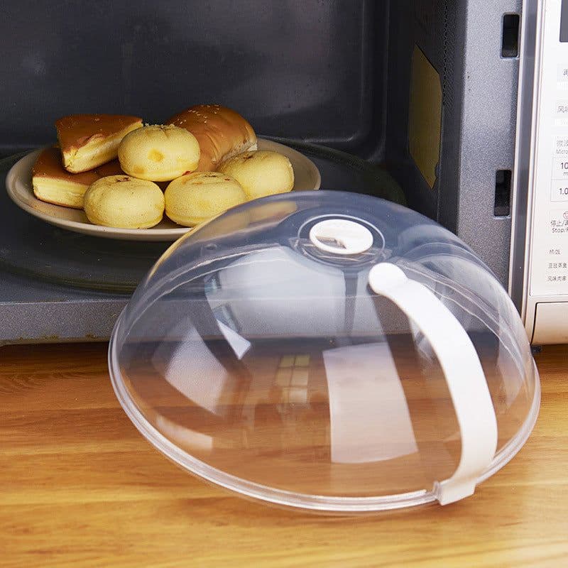 image-Microwave Oven Heating Cover with Handle - Green Large 30*11cm