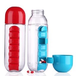 image-Multifunctional two-in-one creative water cup medicine box 7-day medicine box 7 compartments outdoor portable convenient water bottle medicine box cup