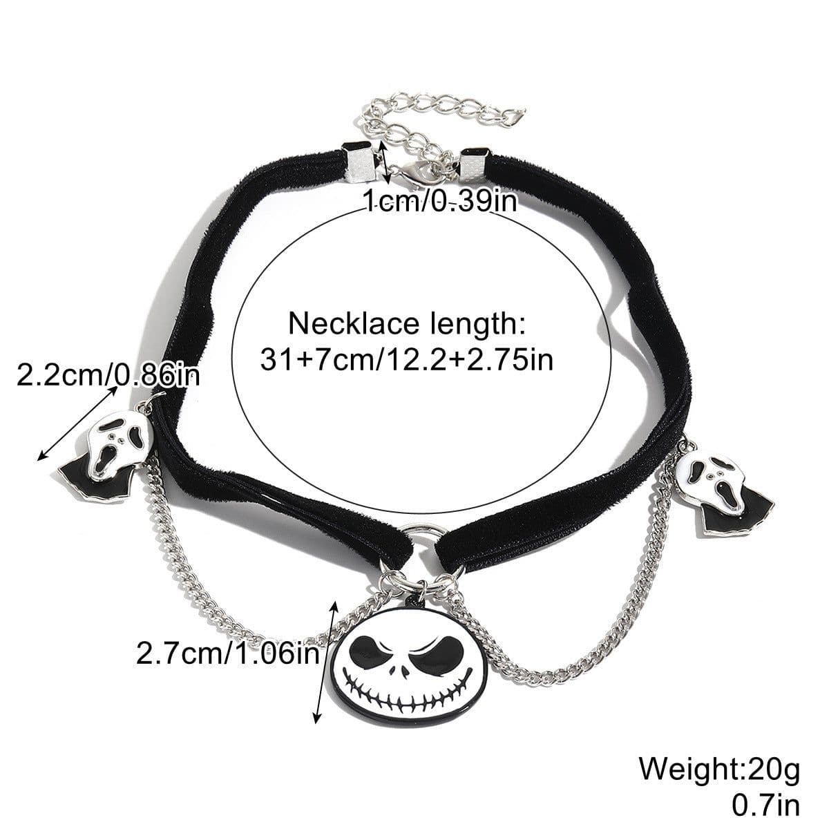 image-European and American Cross-Border Gothic Jewelry Halloween Jewelry Dark Bat Ghost Skeleton Pumpkin Spider Halloween Necklace