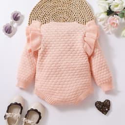 image-Infant Diamond Plaid Long Sleeve Sweater - Pink 90cm