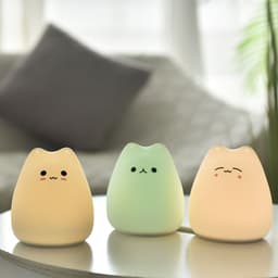image-Silicone Night Light - Cute Cat Color-Changing, Battery Operated, Student Gift