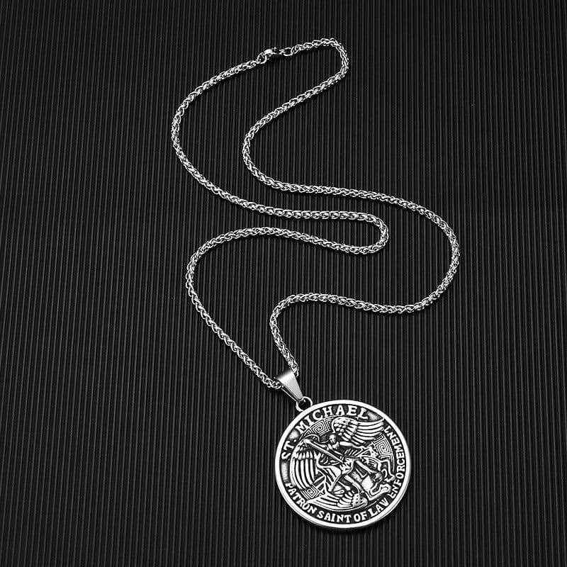 image-God of War Pendant Necklace - Stainless Steel Greek Angel Retro Design
