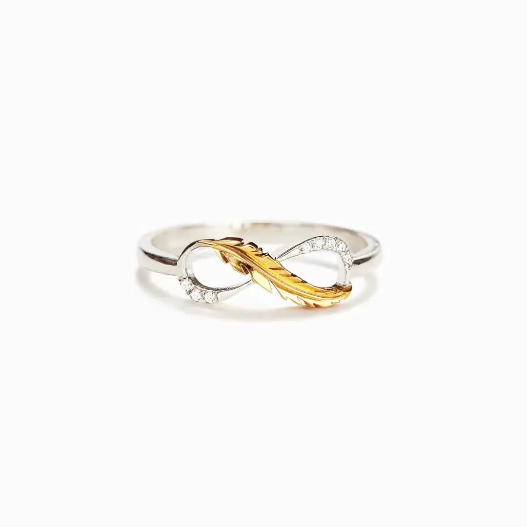 image-Cross-border Feather Diamond Ring 8 Adjustable Women