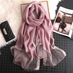 image-Beach Sunscreen Beading Scarf - Women 65*185cm, Thin Wool Blend Shawl (65 characters)