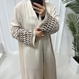image-Loriya 2024 Embroidered Cardigan Robe - Apricot XXL
