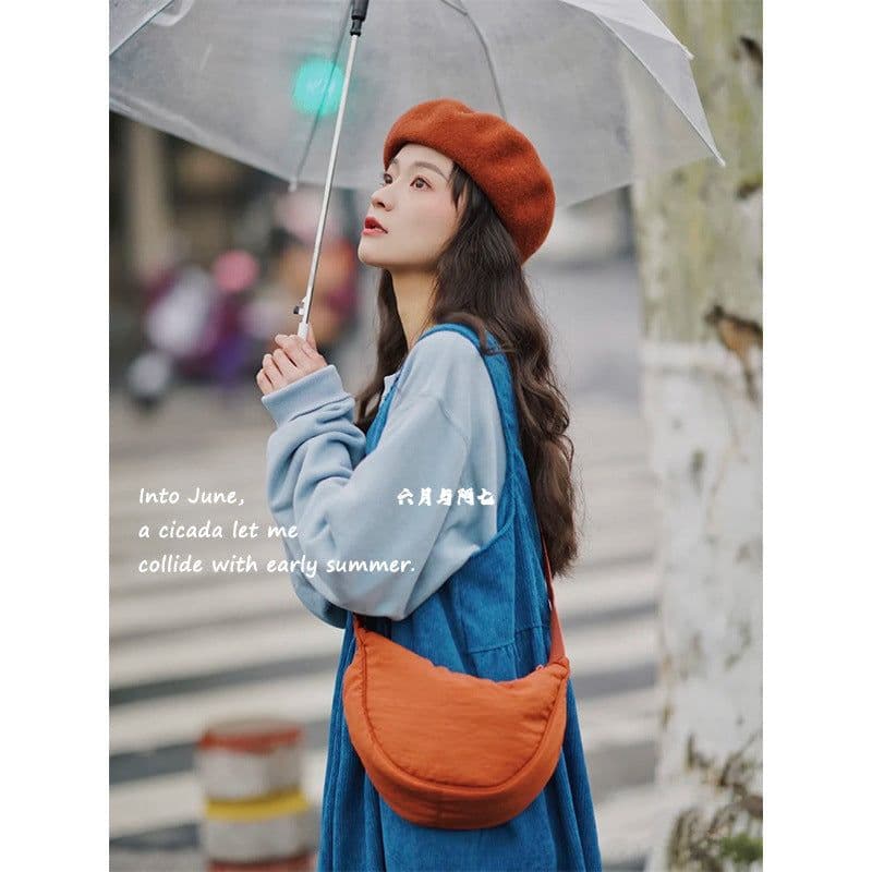 image-Nylon Crossbody Bag Dumpling - Lemon Yellow