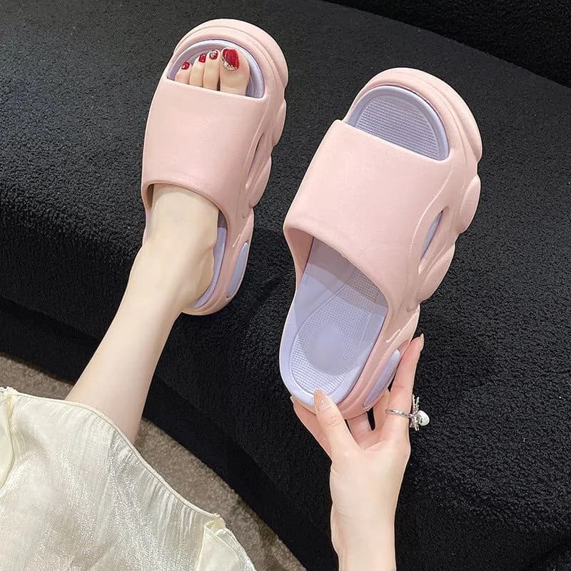 image-High-heeled couple sandals and slippers for women summer outdoor casual sports fashion internet celebrity comfortable soft bottom thick bottom beach
