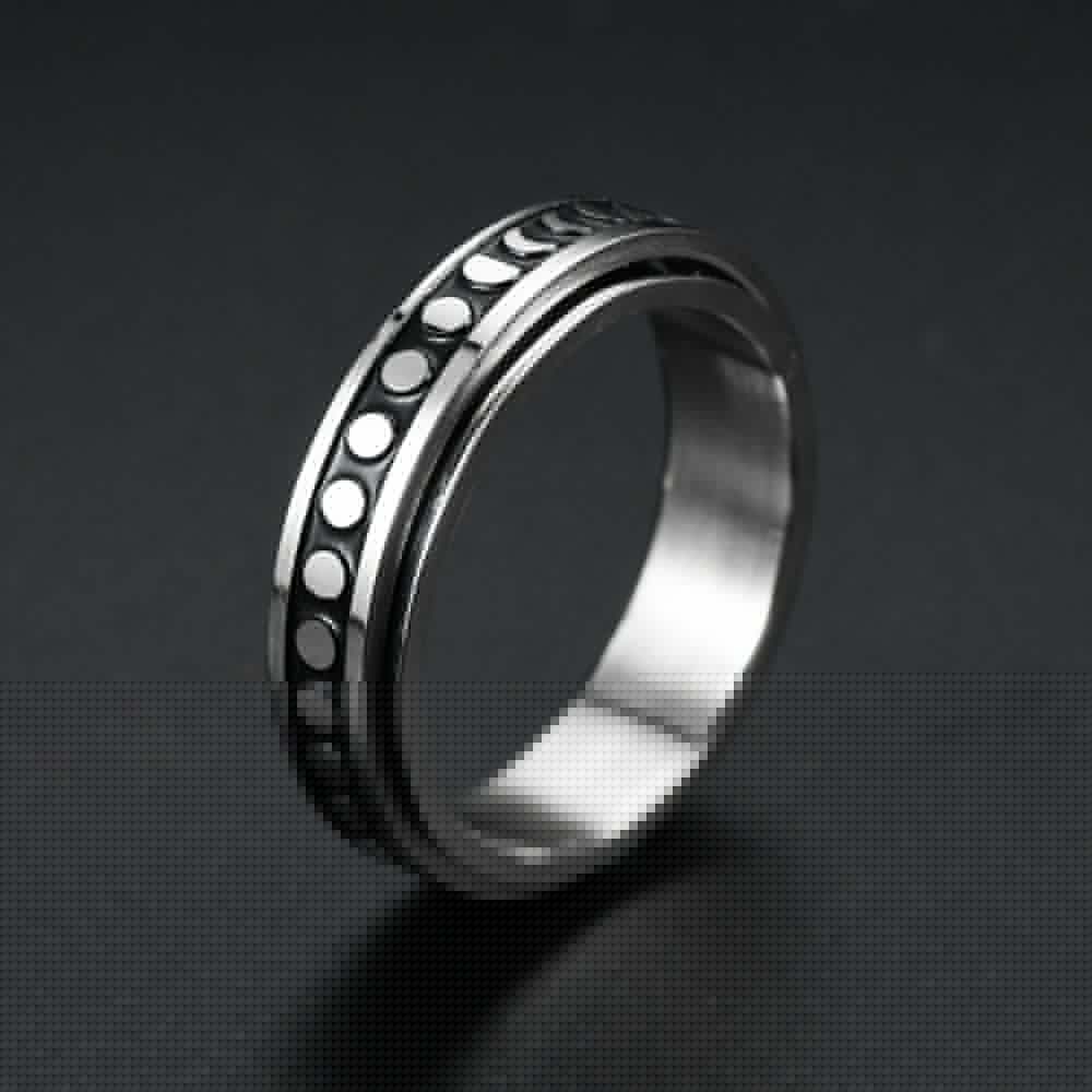 image-New simple transfer jewelry men's titanium steel rotatable beer bottle chain ring personality domineering ring