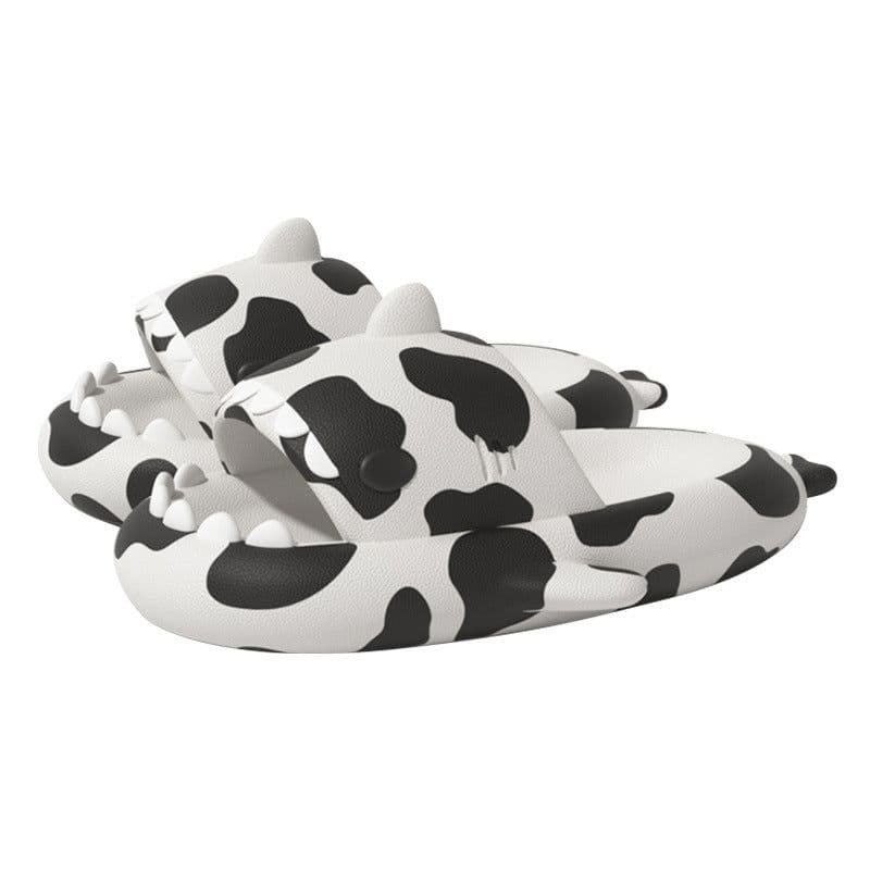 image-Cross-border cow shark sandals and slippers for men at home