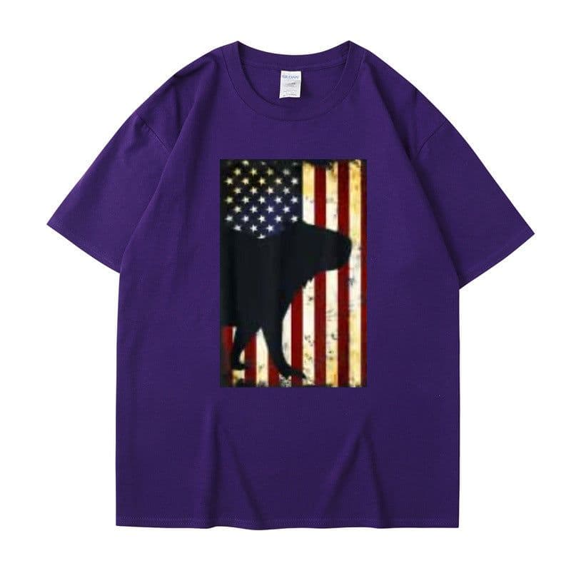 image-Men's Cartoon T-Shirt Dark Gray Cotton Short Sleeve