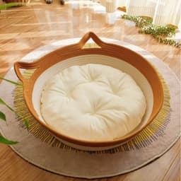 image-Rattan Cat Nest - Brown Woven Pet Bed