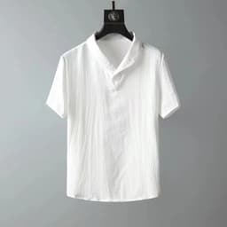 image-Men's Casual Suit Short-Sleeve - White/Black