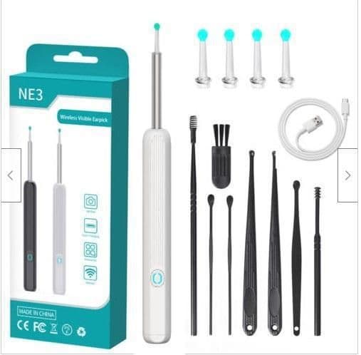 image-Intelligent Visual Ear Picking Spoon - Waterproof HD Black/White