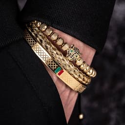 image-Morooki Stainless Steel Bracelet Set - Gold