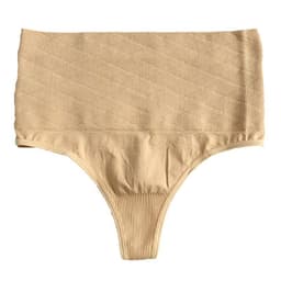 image-Women's High-Waist Shaping Thong - Nylon Seamless Tummy Control
