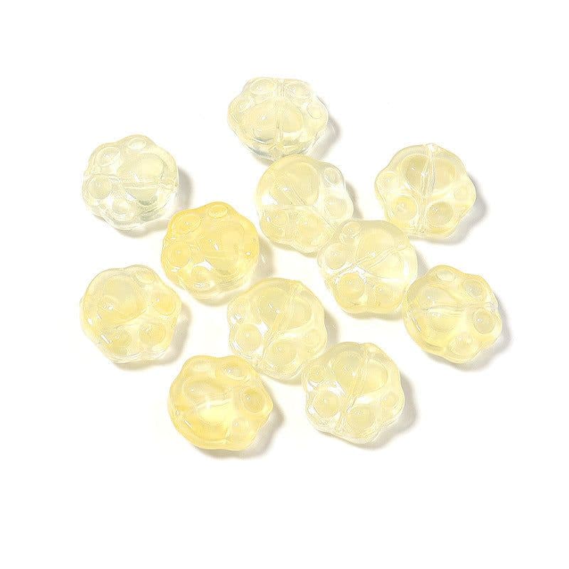 image-Glass Bear Claw Beads 20pcs - Colorful 3D Cat Claw DIY