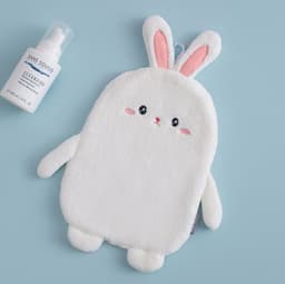 image-Cute Rabbit Hand Towel - Blue 25x35cm Coral Fleece