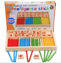 image-Long Way Wooden Number Counting Sticks 23.5cm