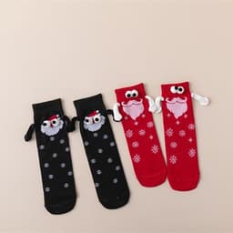 image-Magnetic Christmas Mid-Calf Socks - White