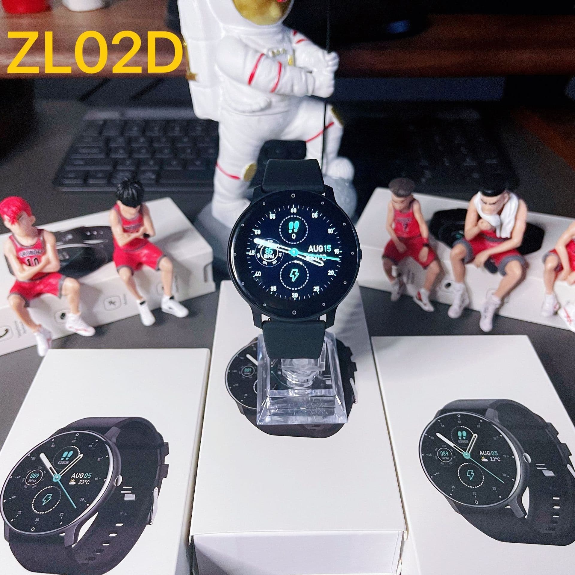 image-lormocat ZL02D Smart Watch - Yellow Heart Rate Blood Oxygen Monitor 1.28" IPS Screen
