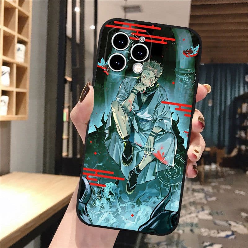 image-iPhone 15 Cartoon Phone Case - Black, Trendy, Anti-fall TPU