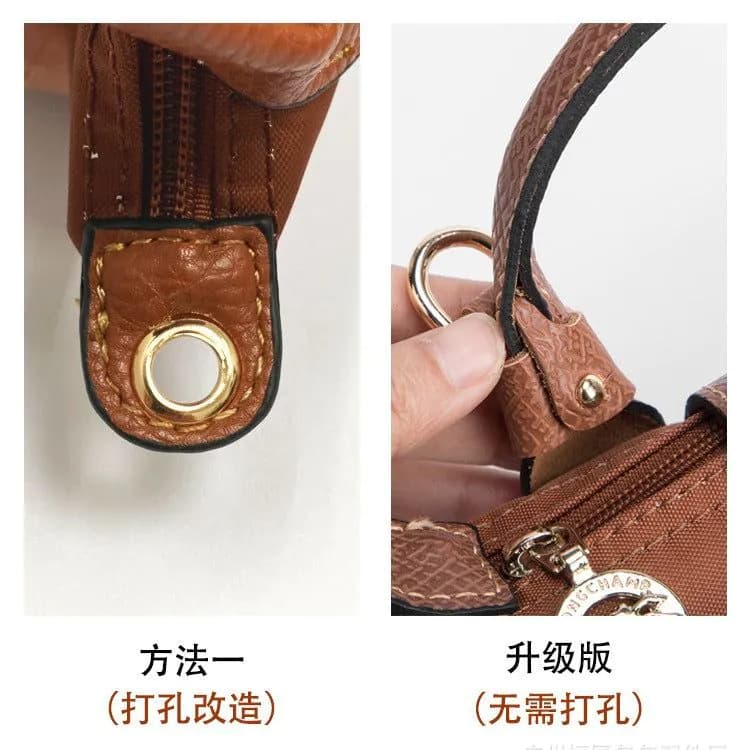 image-Longchamp Mini Bag Strap - Cognac Brown Leather