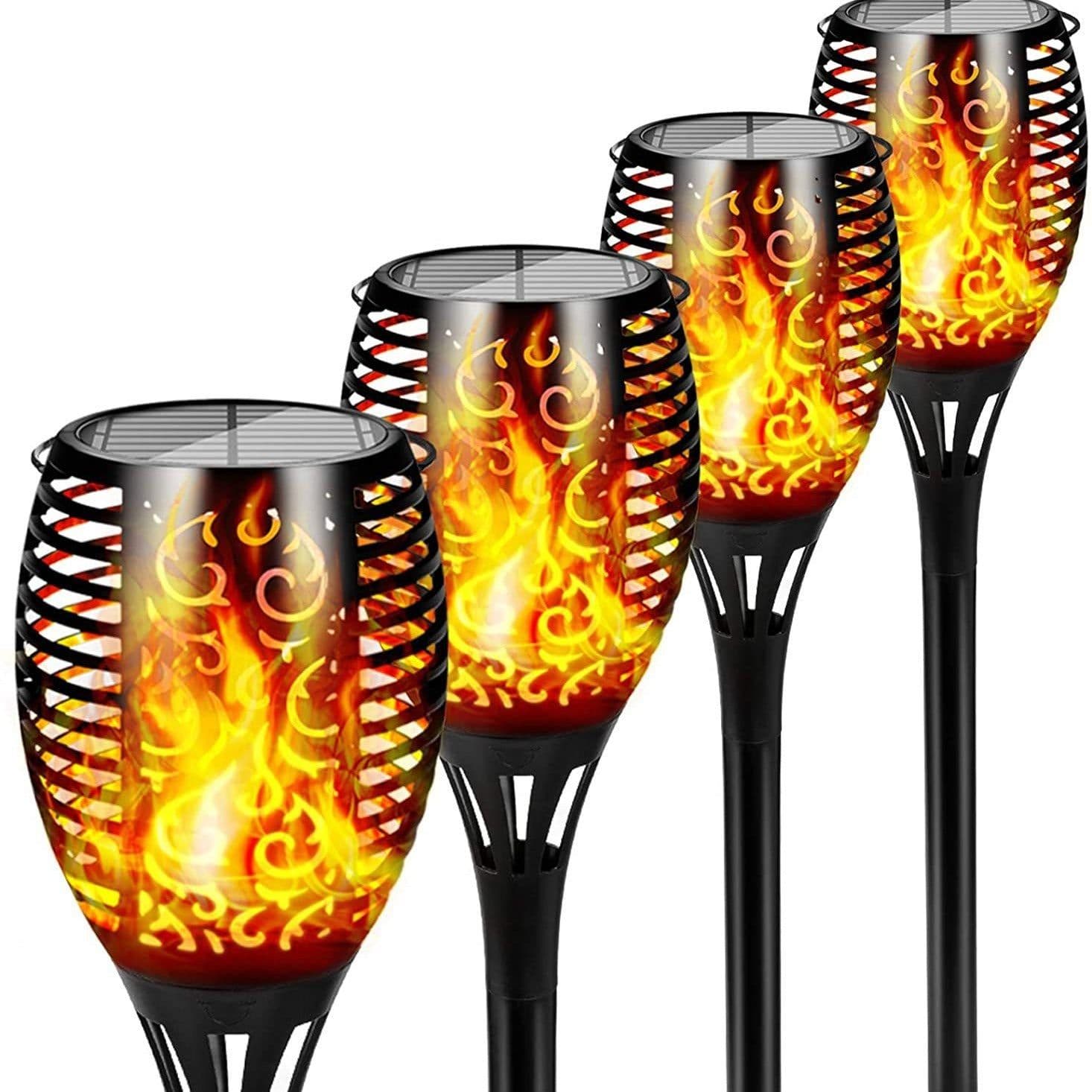 image-Cross-Border Solar Flame Light 12LED Torch Outdoor