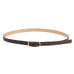image-Women's Thin PU Belt - Beige Oval Buckle