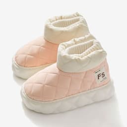 image-Lianjia 2023 autumn and winter new fashion trendy color matching plaid couple style men and women outer wear latex cotton shoes wholesale