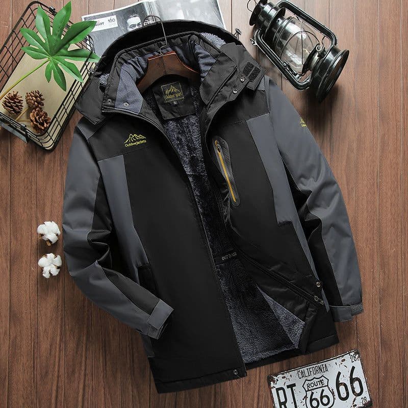 image-Men's Large Winter Outdoor Fishing Jacket, Waterproof 5000mm