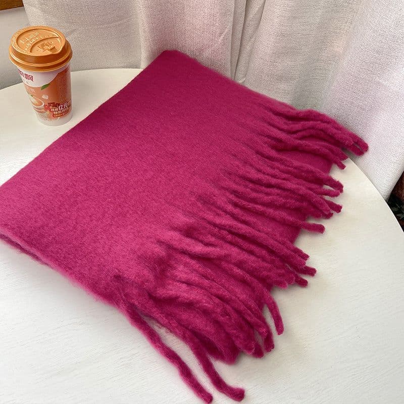 image-GINES LILY 28-Color Cashmere Scarf - Army Green, 43x225cm Warm