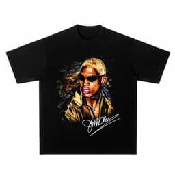 image-Rodman Cartoon T-Shirt - Black Cotton Men's XS