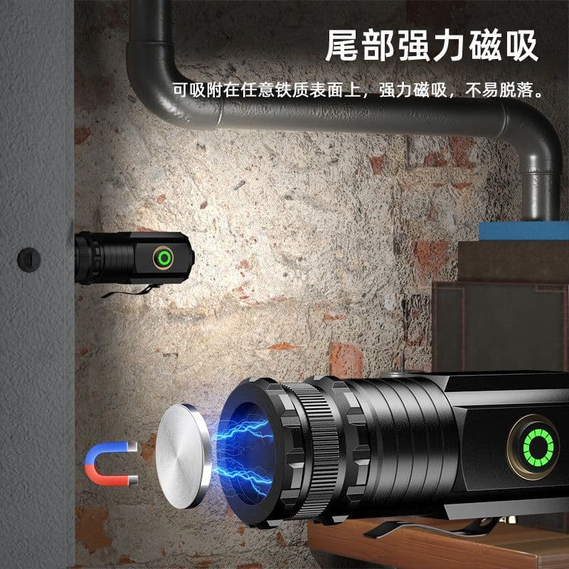 image-Tuliao 3-LED Rechargeable Flashlight, Ultra-Bright, 100-200m Range, Aluminum Alloy