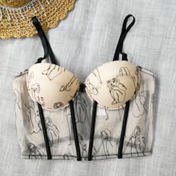 image-Sexy Hot Tube Top - Khaki Fishbone Lace - 40C/90 Slim