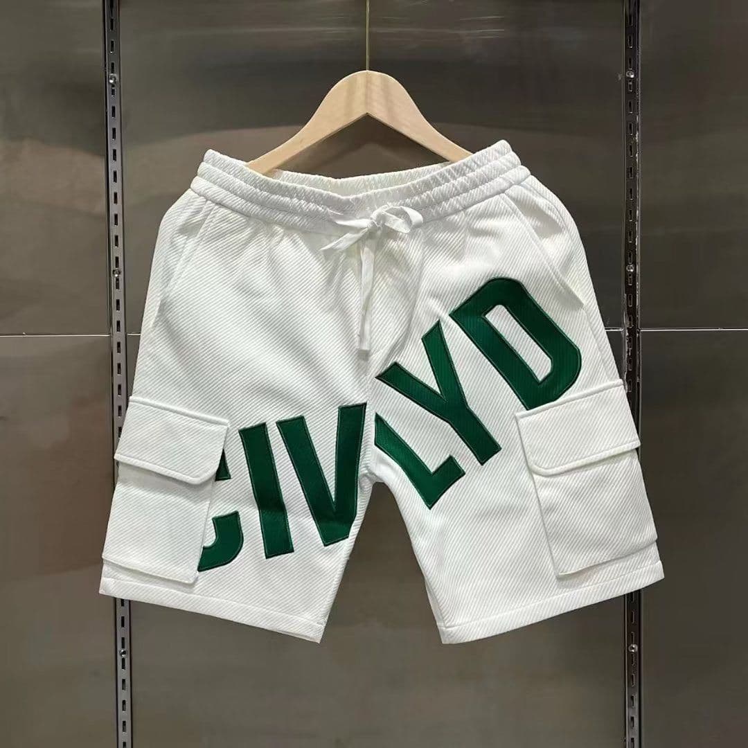 image-Youth Casual Shorts White Cotton Blend