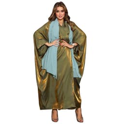 image-Polyester Bright Satin Robe - Dark Pink Long Sleeve